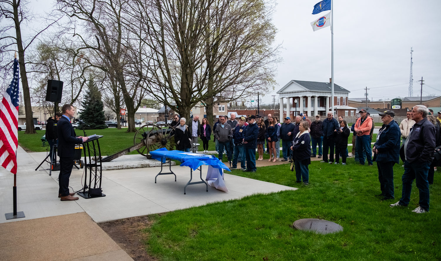 Speaking to supporters during the announcement event. Mike Culp for Sheriff of Elkhart Co.