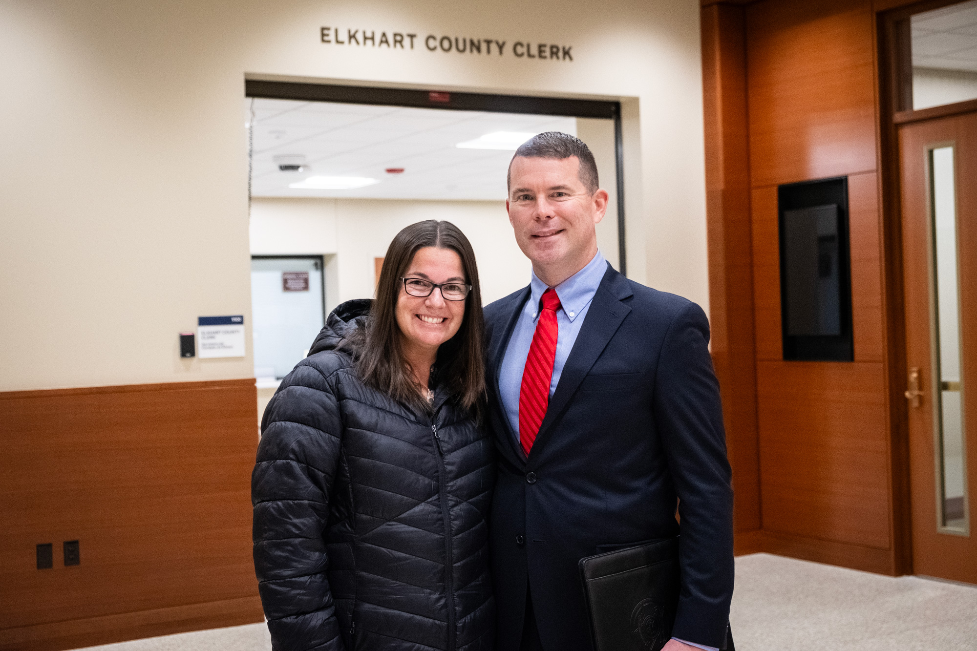 MIke Culp and Angie filing for office at the Elkhart County Judicial Center - Goshen, Indiana - Mike Culp for Sheriff
